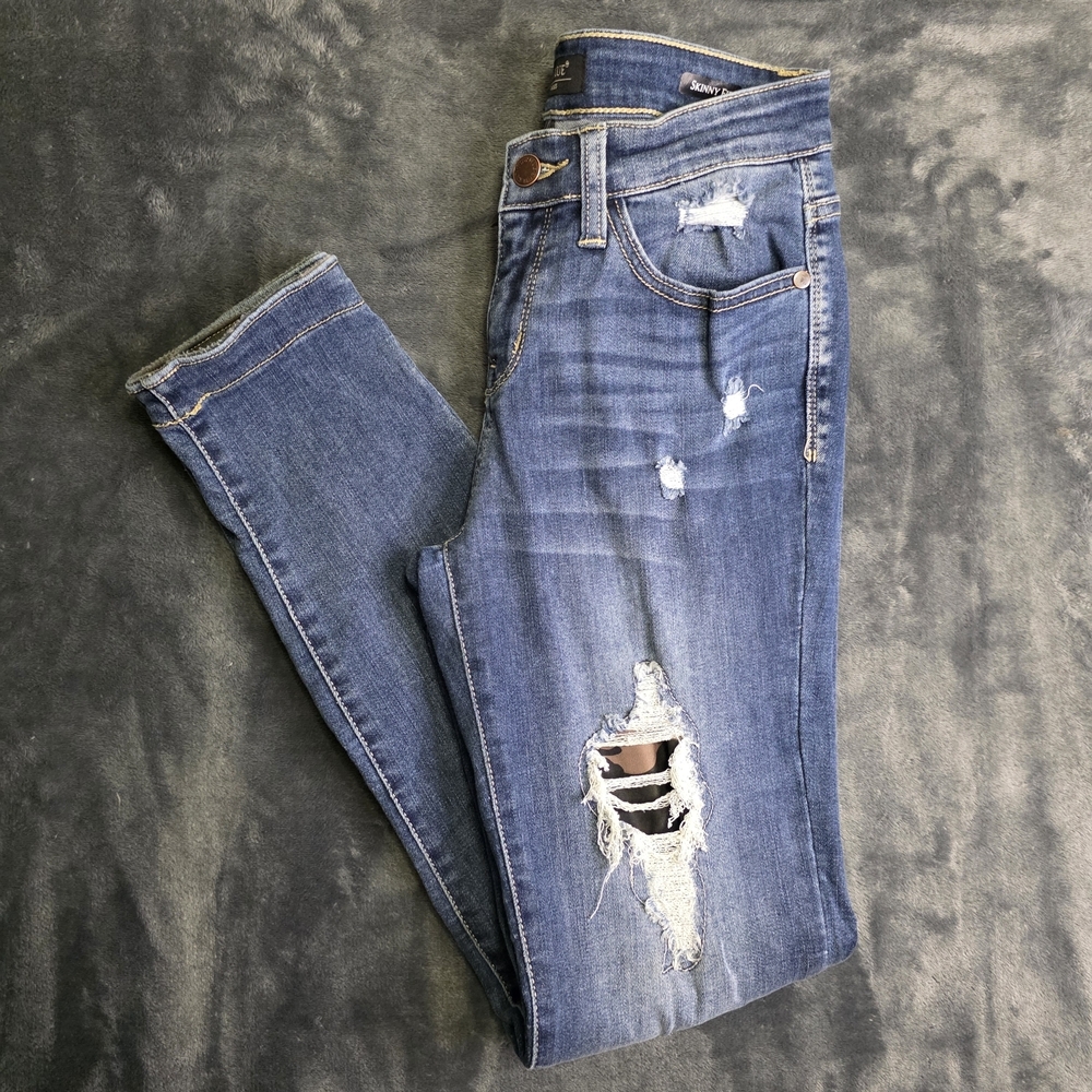 Judy Blue Jeans Women Janette Camo Skinny Fit Stretch Patch Size 5/27 JB82109MD